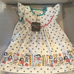 Matilda Jane Blue Polka Dot Dress with Illustrations